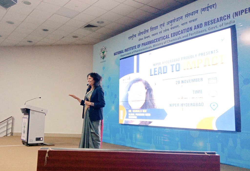 NIPERHyd's tweet photo. #LeadtoImpact
Leadership Lecture by Dr. Kamala Rai, Global Program Head, #Novartis at @NIPERHyd
@Pharmadept @OfficeOf_MM @mansukhmandviya @bhagwantkhuba @rajneeshtingal #Leadership #Leader #leadershipmatters #leadershipdevelopment https://t.co/mOkrbU68pX