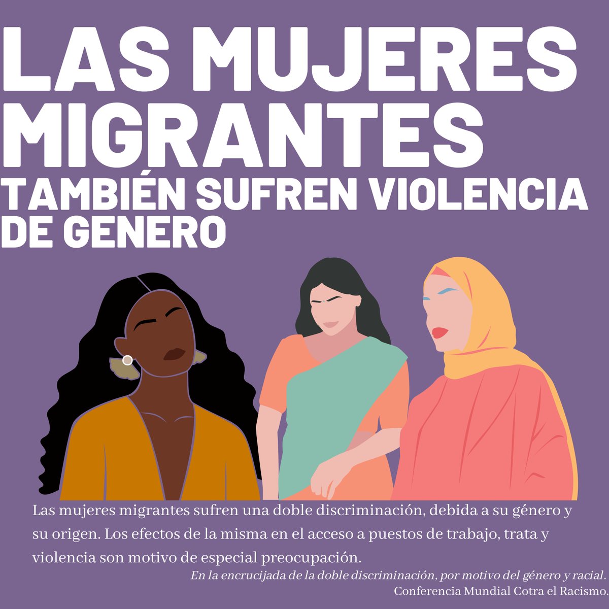 En el mes de la lucha contra las violencias machistas, no nos olvidamos de las mujeres migrantes; víctimas de una doble discriminación, por motivos de género y origen.

#AvivarHoruelo #AsociacionHoruelo #ConvivenciaSBC #PildorasContraLaXenofobia #25N