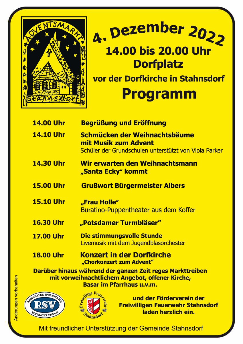 realStahnsdorf's tweet photo. Das zweite Adventswochenende ⭐️🎄 wirft seine Schatten voraus und @realStahnsdorf steht dabei im Fokus. Ob in #Güterfelde, #Sputendorf oder #Stahnsdorf, ob Kunst 🎨, Kulinarisches 🌭 oder Musikalisches 🎻 ─ geboten wird so Einiges. 👇
https://t.co/jRPUvL7gSk https://t.co/L96bPrlUta