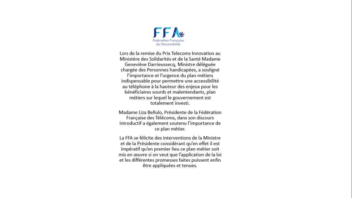 Fédération Française de L'Accessibilité tweet media