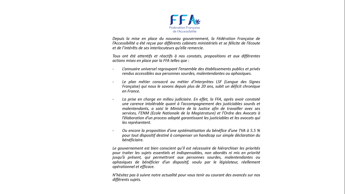 Fédération Française de L'Accessibilité tweet media