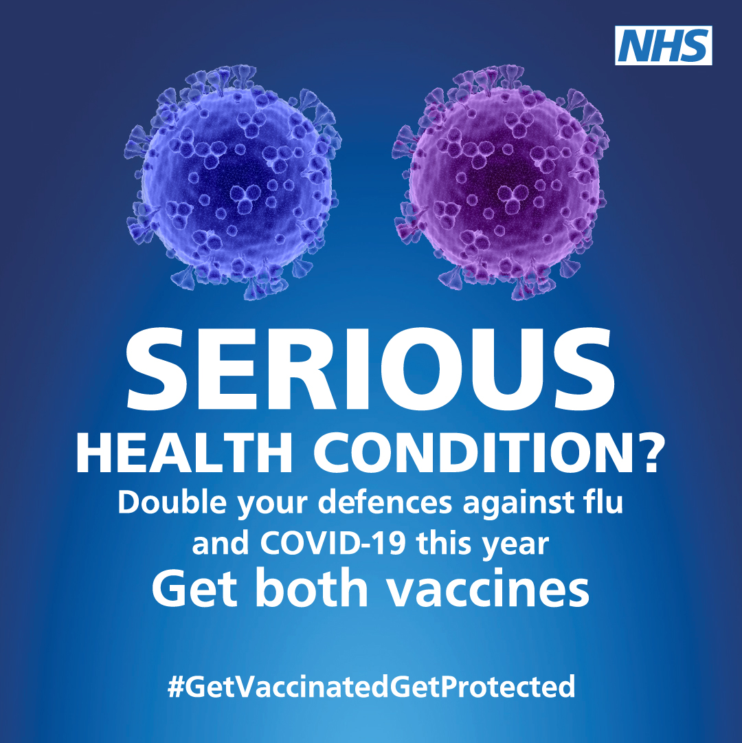 Double your Defences &amp; guard against Flu &amp; COVID-19 this year!💉💉

If you have diabetes, make sure you get your free Flu &amp; COVID-19 vaccines this year. 

Find out more👉nhs.uk

#GetVaccinatedGetProtected