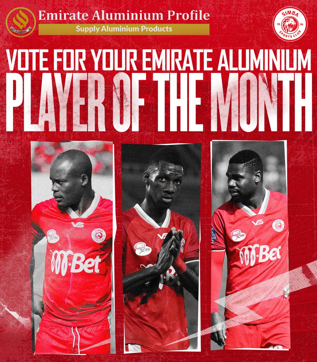 SimbaSCTanzania's tweet image. 🏅 Wachezaji ambao wanawania Tuzo ya Mchezaji Bora wa Mashabiki (Emirate Aluminium Profile Simba Fans Player of the Month) mwezi Novemba ni;
👤 Mzamiru Yassin
👤 Sadio Kanoute
👤 Shomari Kapombe

Tembelea tovuti yetu ya simbasc.co.tz ili kupiga kura. #NguvuMoja