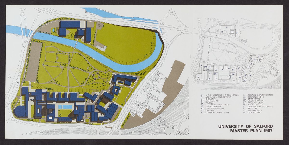 A little 55 year #throwback for the first day of #EYAWeek. A Master Plan of <a href="/SalfordUni/">University of Salford</a> from 1967. Do you notice any changes? 🤔

See more from this archive collection, 'Uni Estate Plans &amp; Drawings' here 👇
ow.ly/ilNc50LNaxa 
<a href="/explorearchives/">Explore Your Archive</a> <a href="/SalfordAlumni/">Salford Alumni</a> #EYAMapsPlans