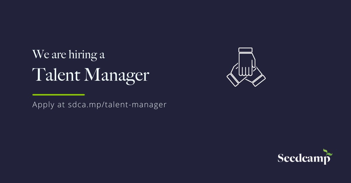 seedcamp's tweet photo. 🗓️ Last day to apply for our Talent Manager role!

If you'd like to help shape &amp; deliver on our talent-led initiatives and are experienced in supporting early-stage companies to hire &amp; develop the best people possible 

Apply before midnight (GMT) 

https://t.co/4Kan7VWHBP https://t.co/z29XKbJhUO