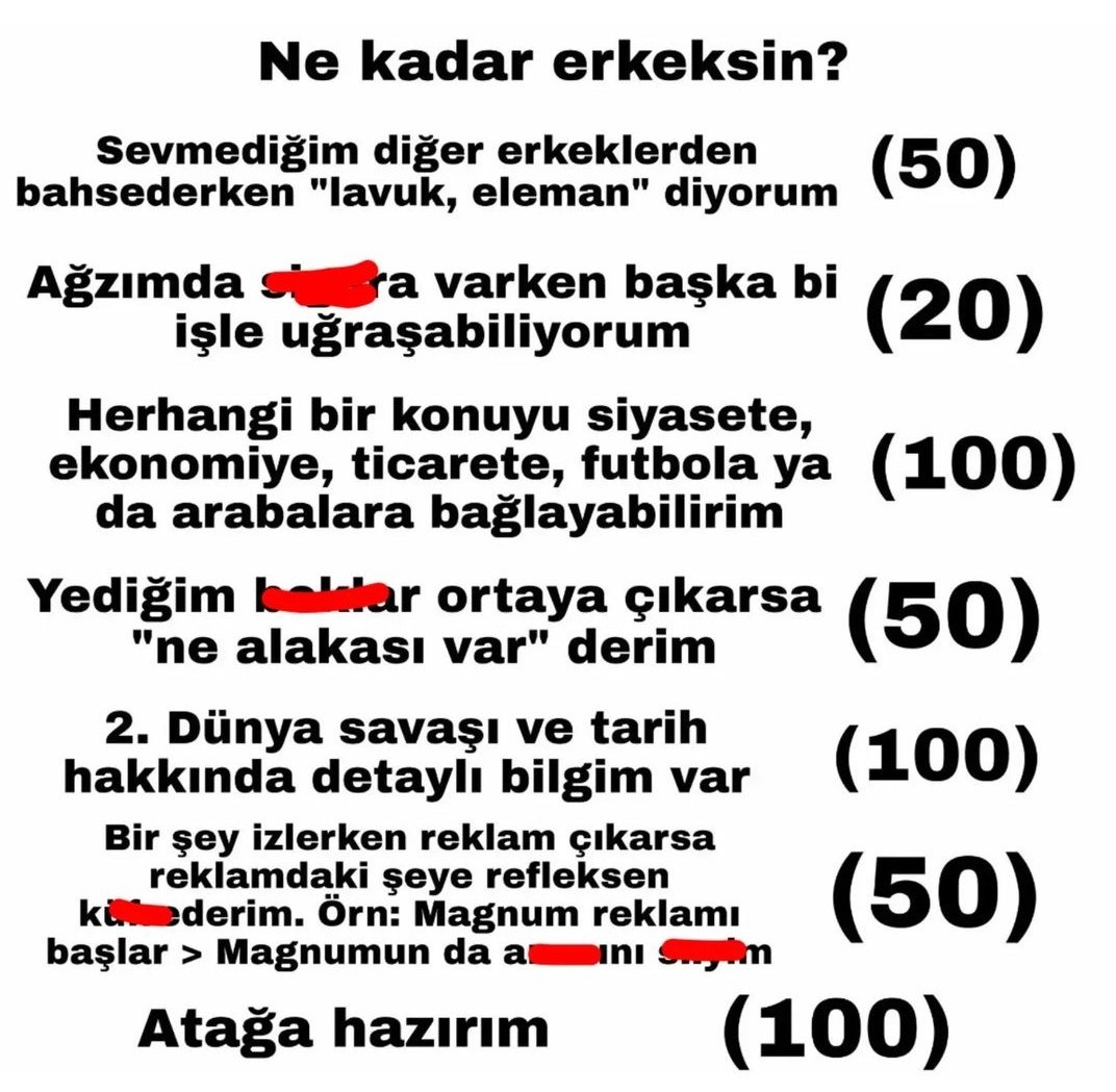 369-) ne kadar erkeksin testi