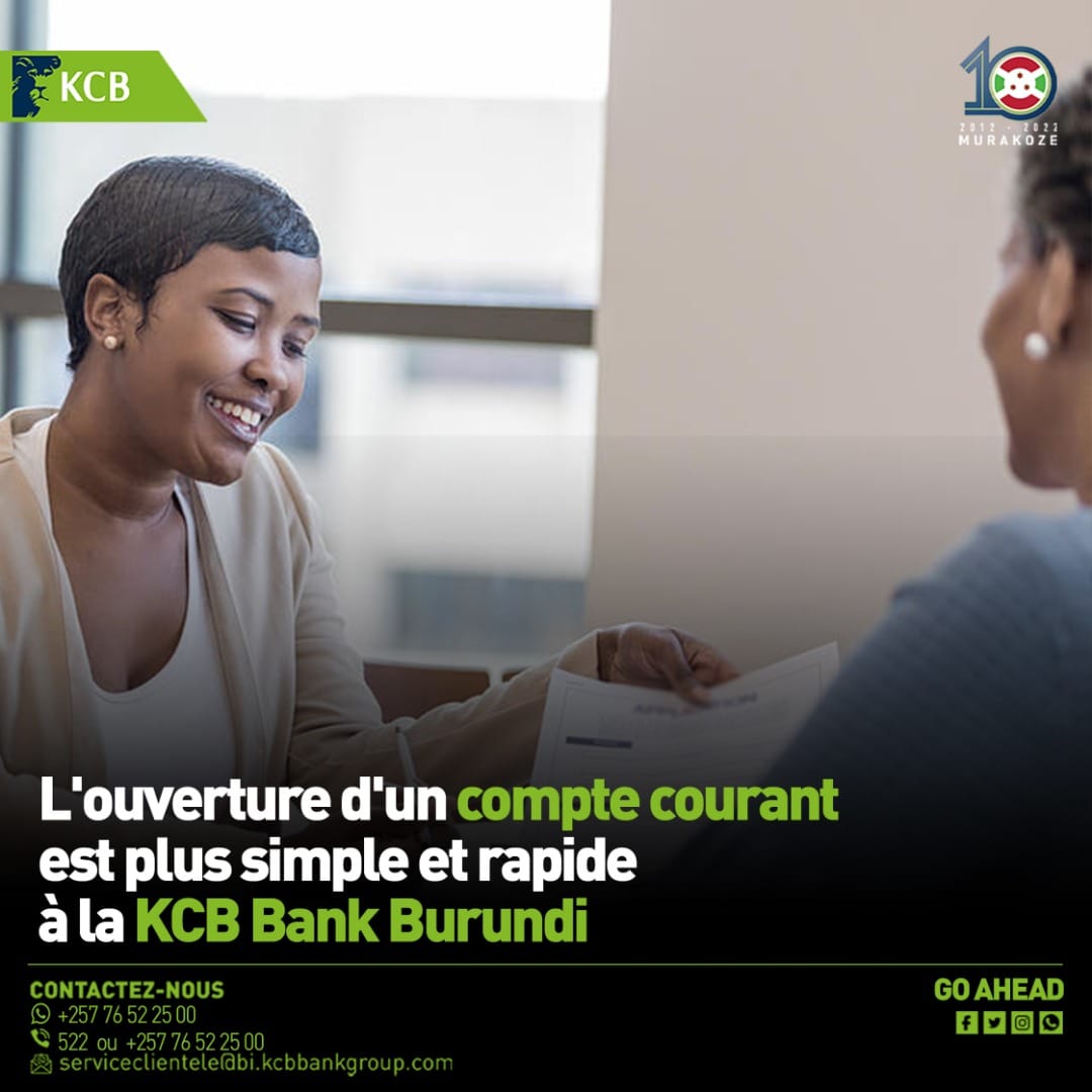 KCBBurundi's tweet photo. L'ouverture d'un compte courant est plus simple et rapide à la KCB Bank Burundi https://t.co/dQPJRHlW8s
