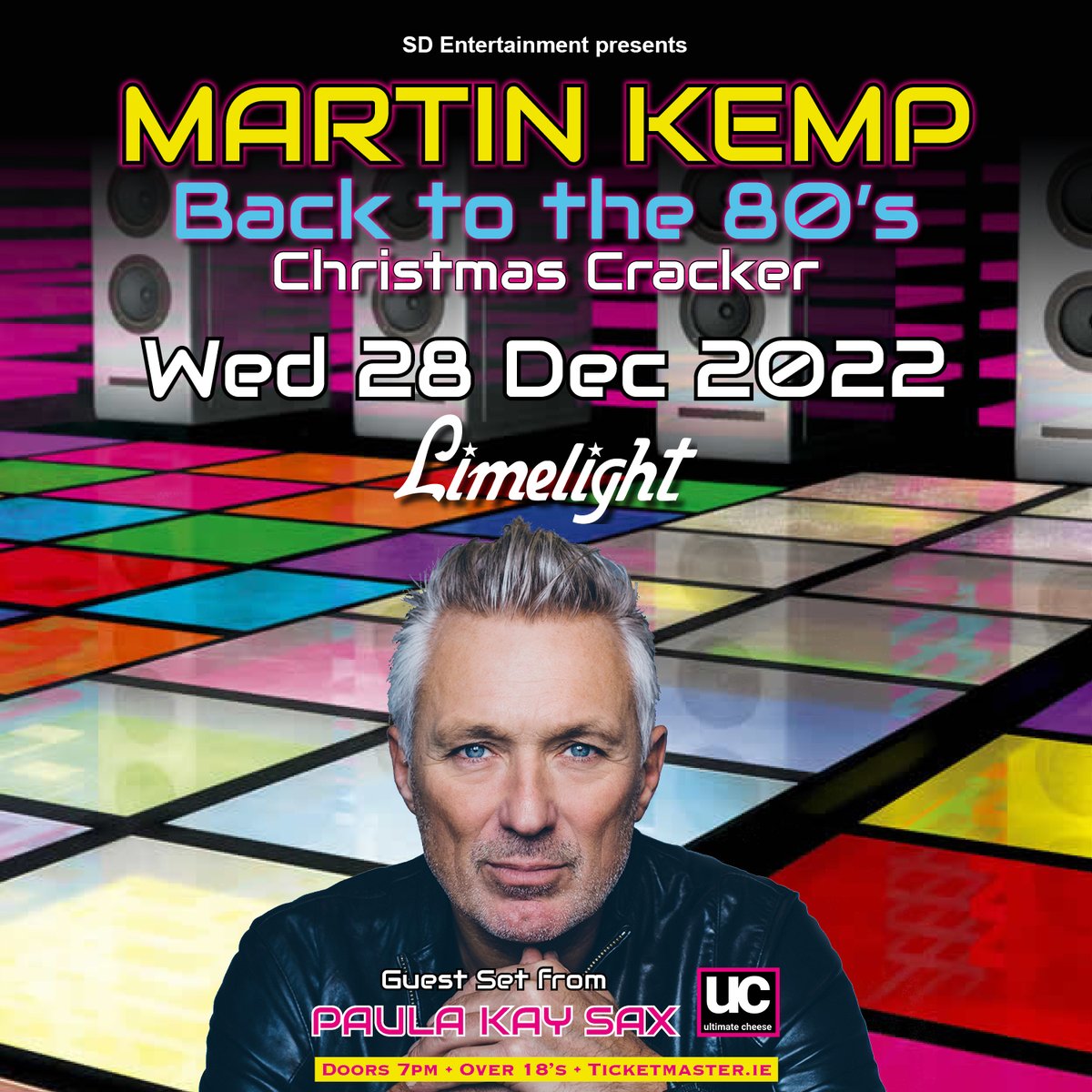 SDEntIre's tweet photo. WE'RE ON THE #ChristmasCountdown for the biggest #Xmas Party in Belfast.
@realmartinkemp Back to the 80's Christmas Cracker.
Also on the bill is #PaulaKaySax and #UltimateCheese DJ's.
#Tix from @TicketmasterIre
#MartinKemp #SpandauBallet #Eastenders #AlbertSquare https://t.co/wQqVrbpBfR