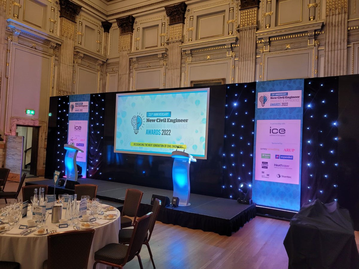 cue_events's tweet photo. Last week @ncedigital celebrated the @NCEGrads Awards 2022 at the @ICE_engineers!

We provided the staging for the wonderful event!

#eventprofs #partofyourteam #eventhire #b2b https://t.co/MxbjZ1Jgp0