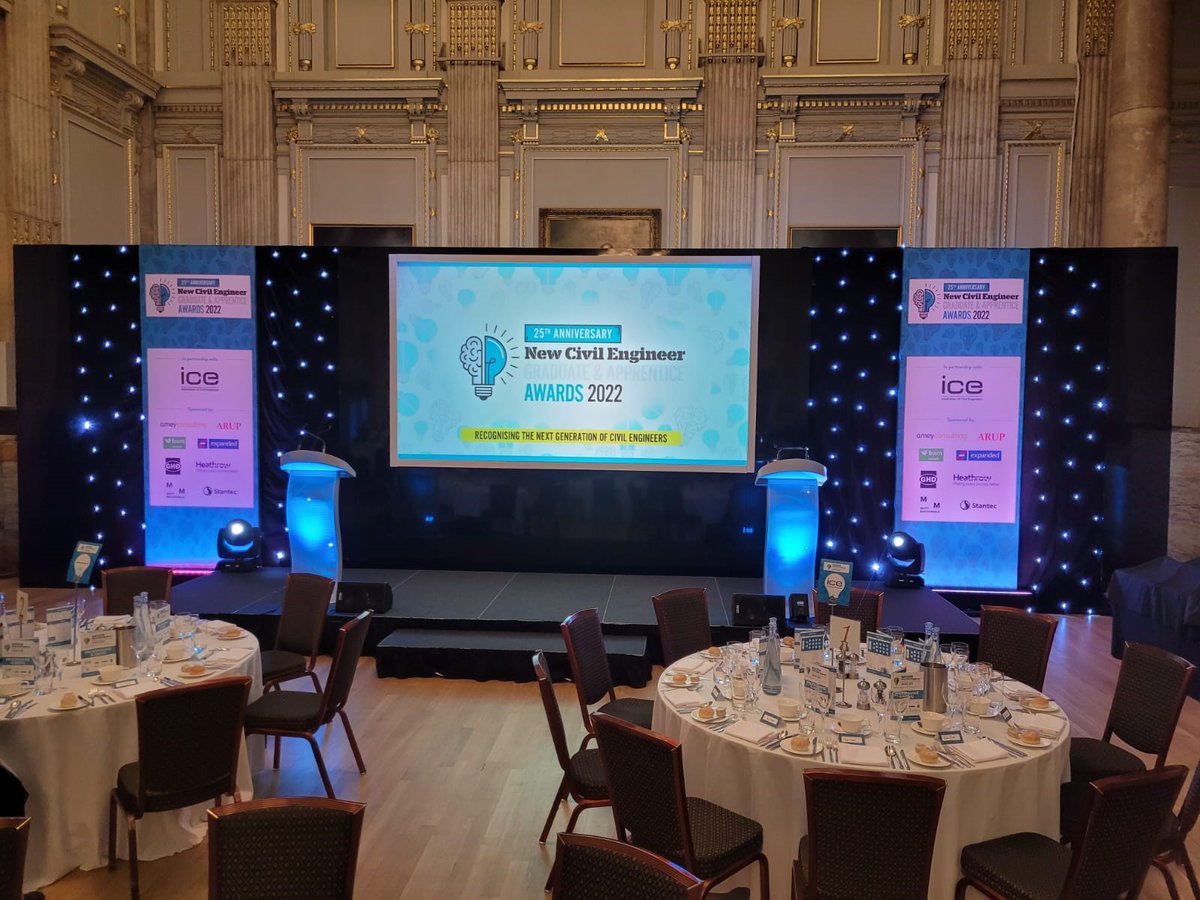 cue_events's tweet photo. Last week @ncedigital celebrated the @NCEGrads Awards 2022 at the @ICE_engineers!

We provided the staging for the wonderful event!

#eventprofs #partofyourteam #eventhire #b2b https://t.co/MxbjZ1Jgp0