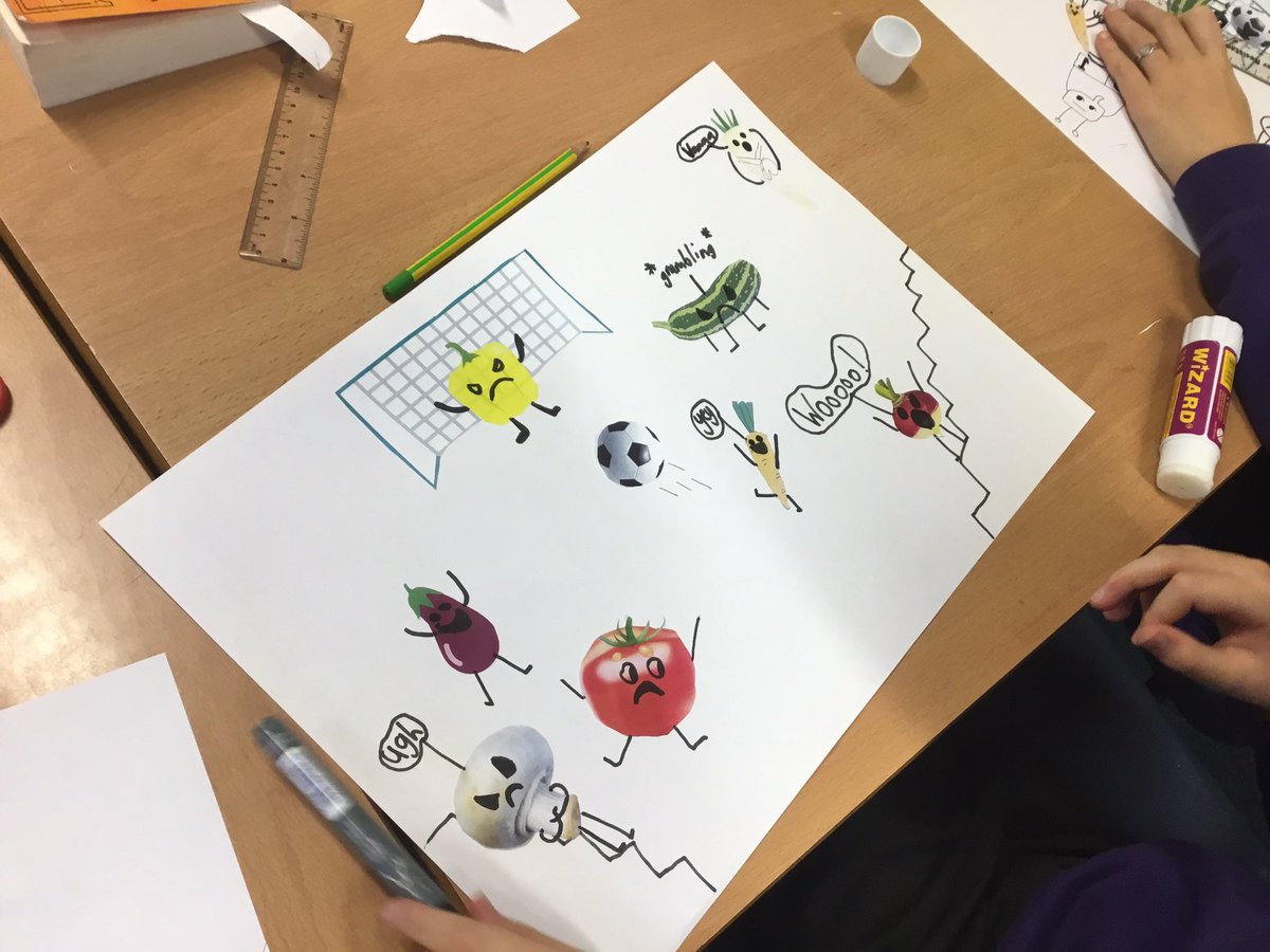 BugbrookeDeputy's tweet photo. Brilliant experience session in Dumbledore class today to launch our annual festive @aldi #kevinthecarrot writing unit. #sentencestacking #thewritestuff @janeconsidine We are creating our own vegetable inspired football scenes and gathering language. @Bugbrooke_Y56 @BugbrookeHead https://t.co/xYvj005WZc