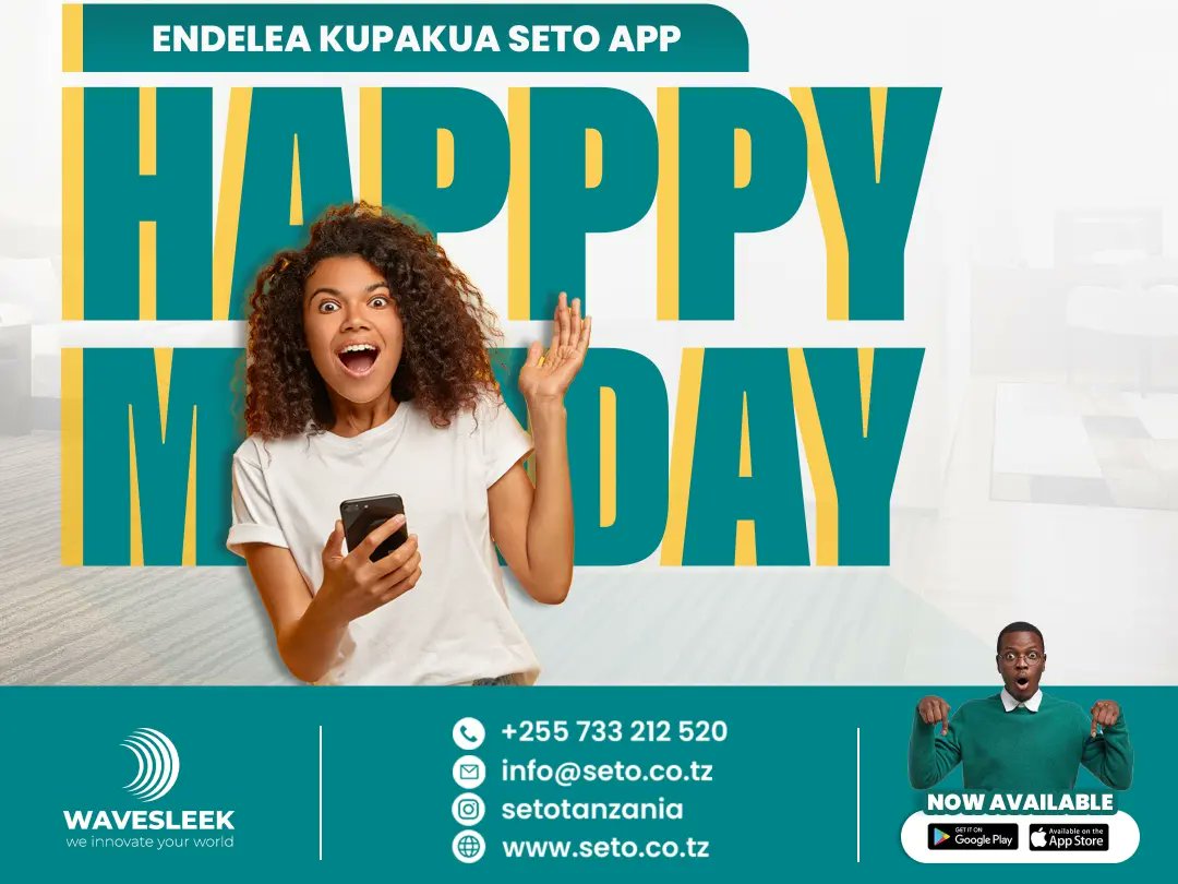 Setotanzania's tweet photo. Ni Jumatatu nyingine safi kuendelea kufurahia mapinduzi ya kidijitali. 

Ukiwa na Seto App unaweza kupokea oda za wateja kwa urahisi zaidi.

 #Malazidijitali #longstays #shortstays #Zanzibar #Dar-es-Salaam #Tanzania #Dodoma #MondayVibes https://t.co/RoLGdP7JCZ