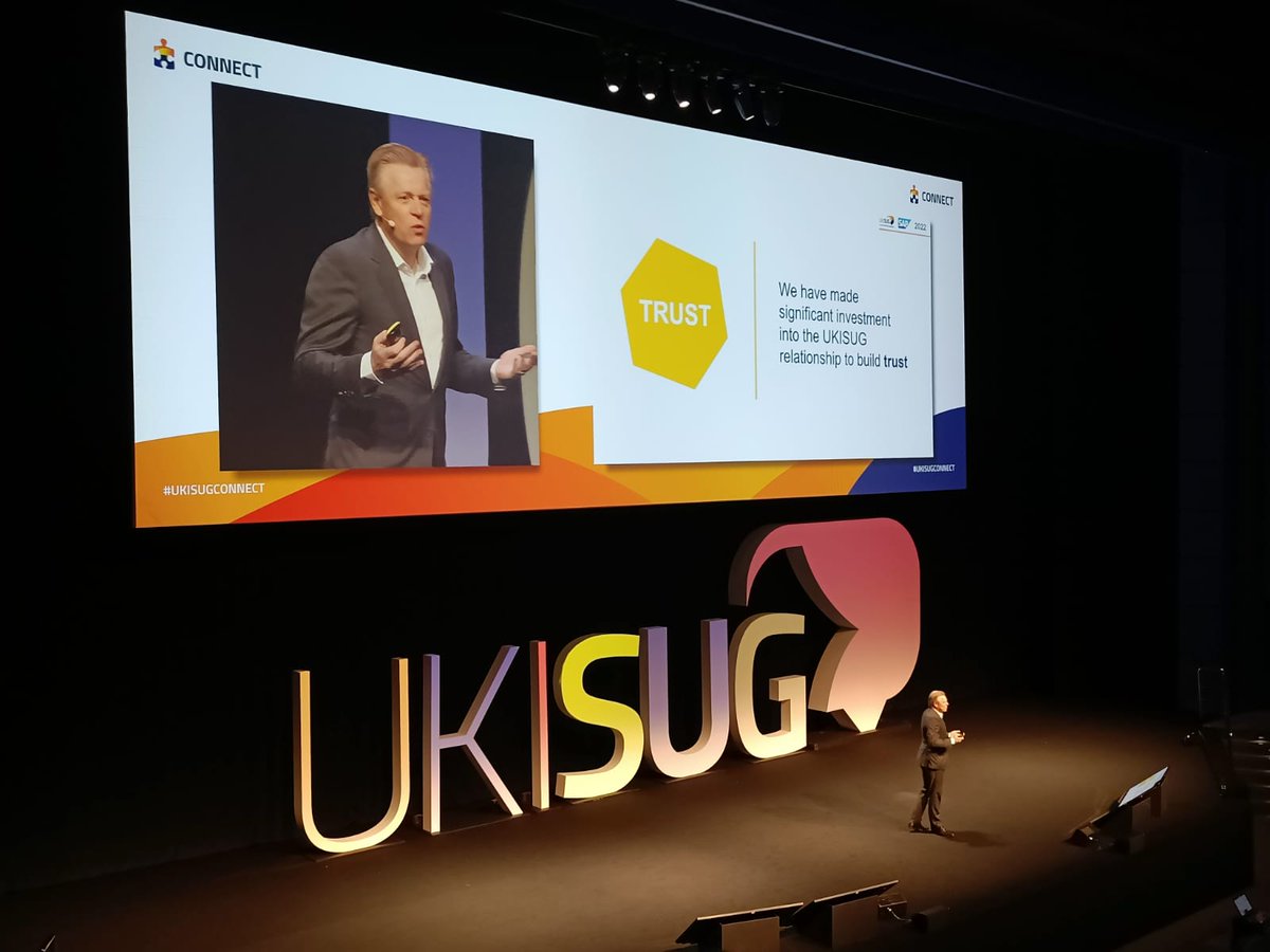 Lauraparri's tweet photo. "There 23 learning journeys available free courses out there about #SAPBTP and other #SAP related products and services." Michiel Verhoeven, SAP UKI Managing Director at #ukisugconnect https://t.co/J2yasrAy6M