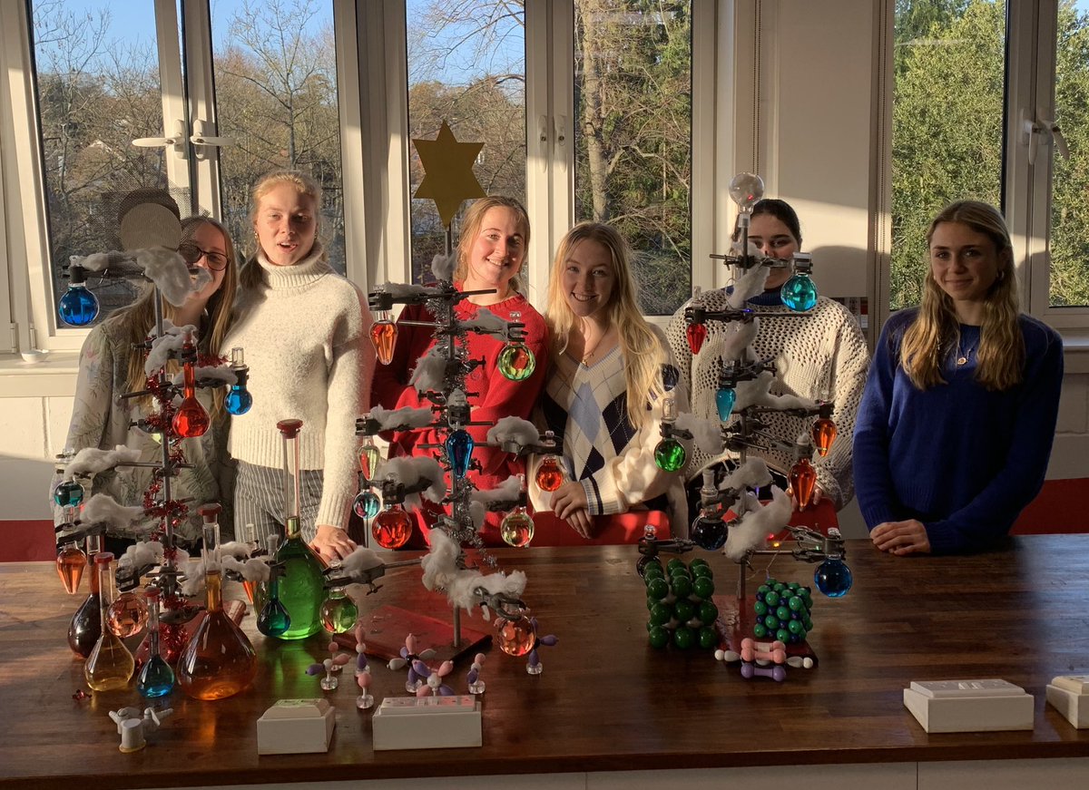 QAS_STEM's tweet photo. Some U6 Chemists took time out of their busy revision schedule to make #Chemitrees for the labs. #strongspirits.Christmas has arrived! https://t.co/RApUXDXTnV