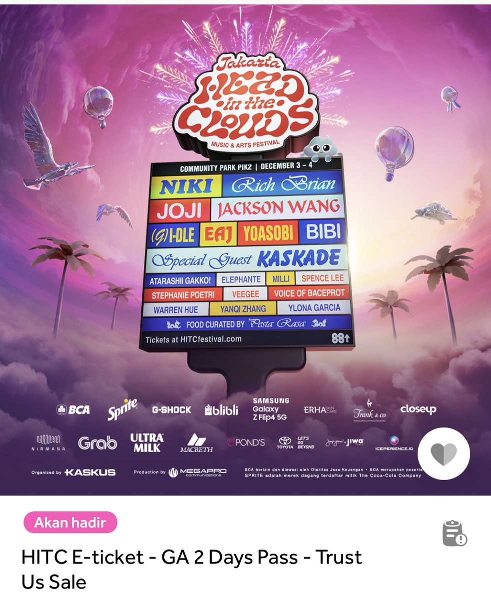 Guys, Please bantu dong. Gue mau Jual 1 Tiket HITC gue. Gue ngga bisa pergi karna mendadak ada acara kantor ditanggal yang sama 🥺. Please DM gue yak kalo ada yang mau beli atau bantu RT gpp 🙏🏻