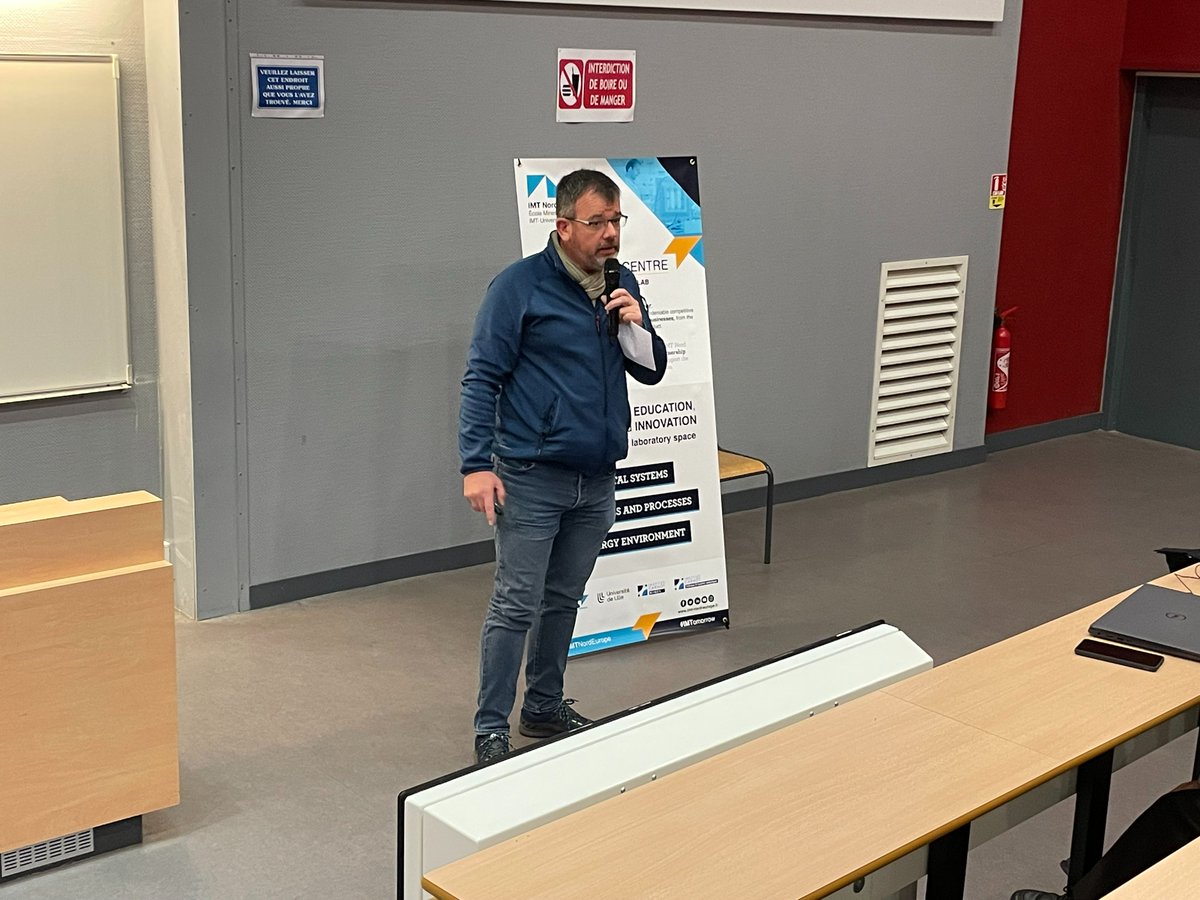 IMT_NordEurope's tweet image. 🔎 Journée #RECONVERT présentation de Didier HUOT-MARCHAND - @EPFHdF sur les impacts attendus de la mise en place de la filière REP PMCB sur nos métiers et chantiers / innovation, pratiques phares dans le réemplois, #réutilisation,  #recyclage des PEMD.