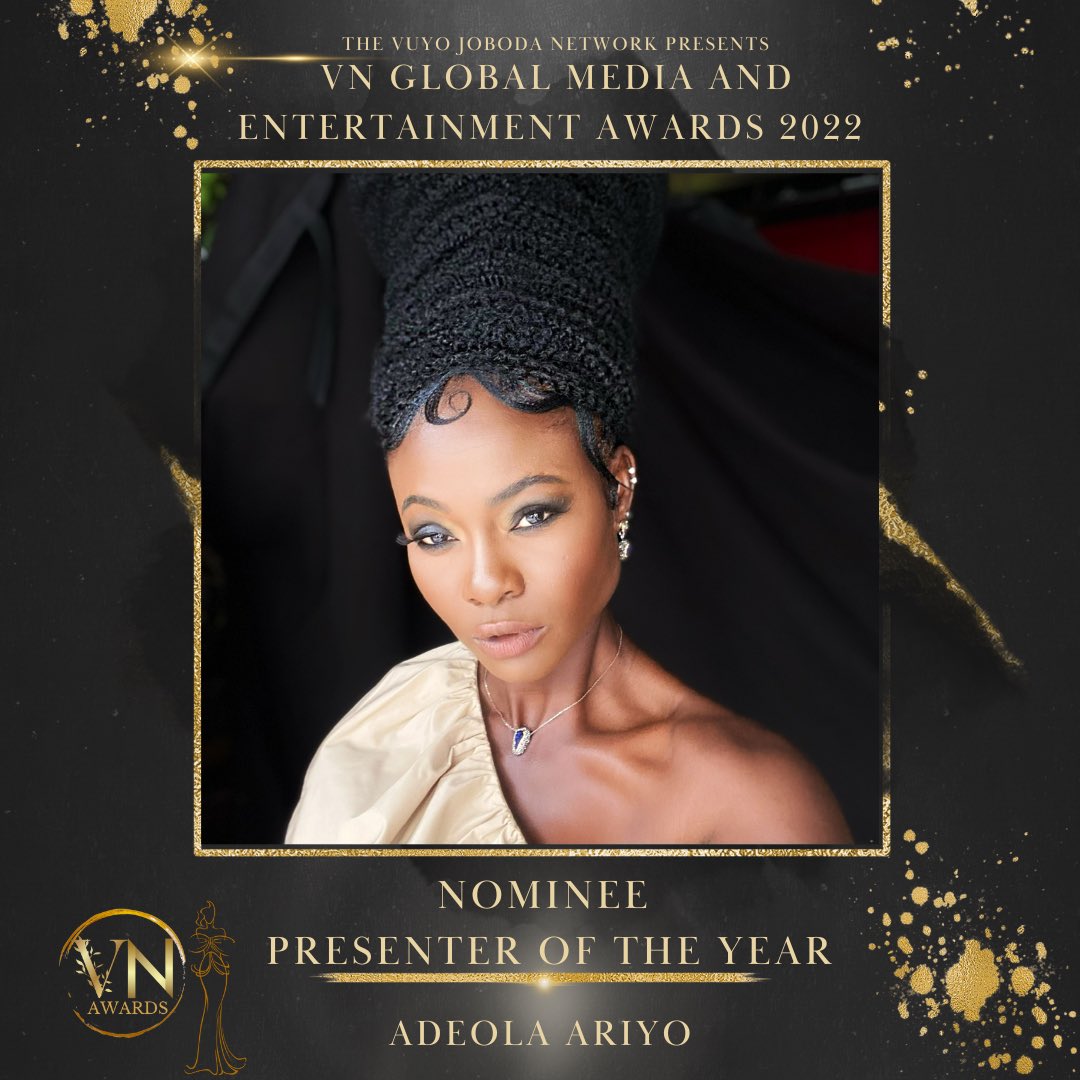 MEET THE NOMINEES⭐️

Adeola Ariyo is a Presenter of the Year Nominee for the VN Global Media and Entertainment Awards 2022 

Congratulations  <a href="/AdeolaAriyo/">Adeola Ariyo</a> 

The awards ceremony will be on December 15th in Cape Town South Africa. Voting opens 1st Dec 2022.

#VNGlobalAwards2022