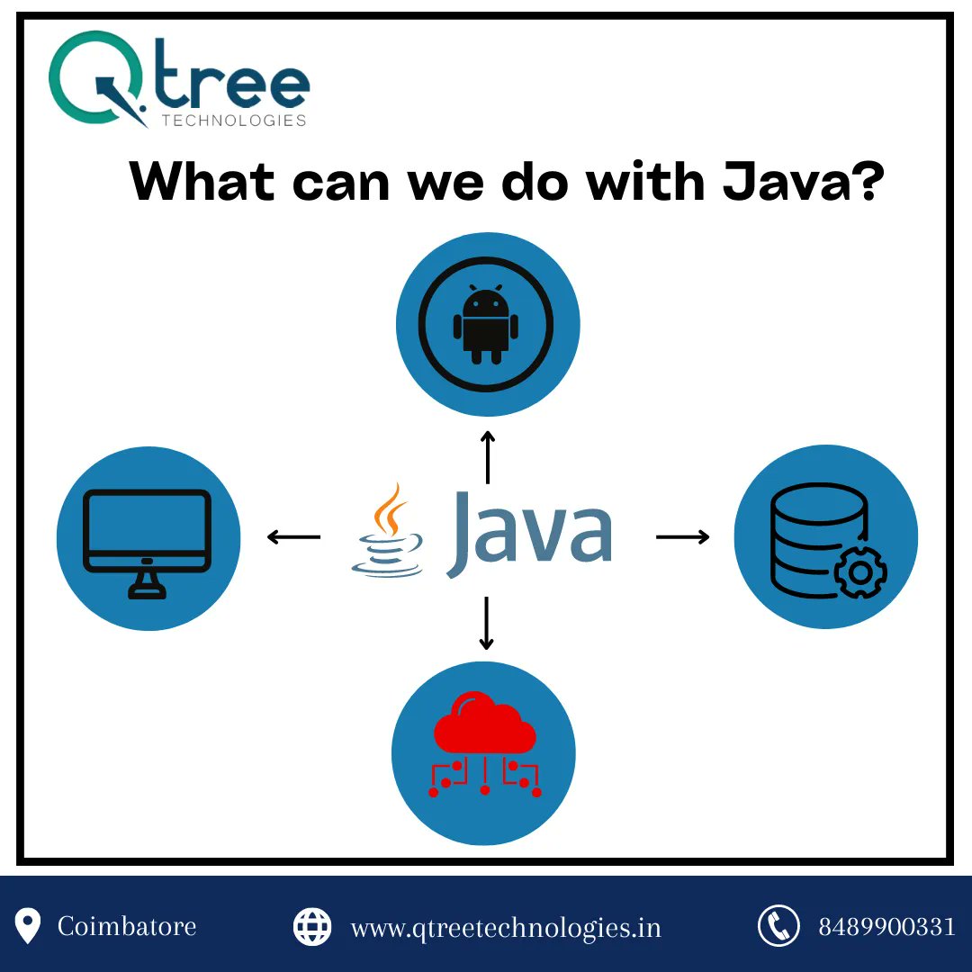 Qtreetech's tweet image. Improve your skis with Qtree Technologies to develop Mobile apps, web apps, and games much more, using Java.

Call us at 848990331 or Mail to info@qtreetechnologies.com

#javatrainingincoimbatore #bestjavacoursecenterincoimbatore #javacourse #javatraining #learnjavacourseonline
