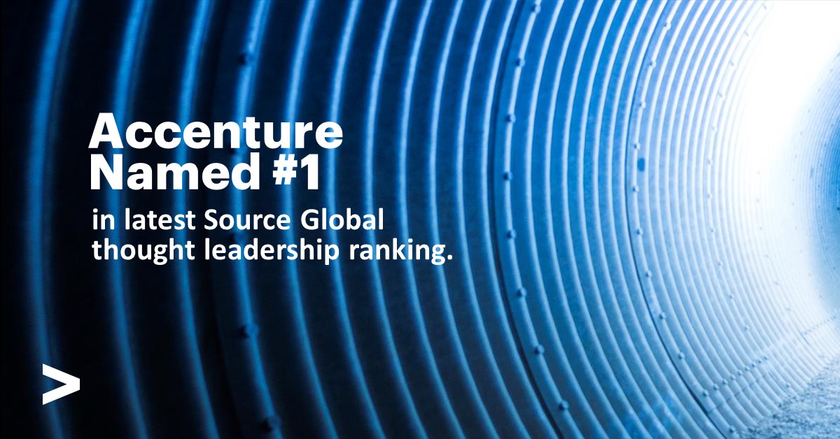 .<a href="/Accenture/">Accenture</a> rated No1 in the latest <a href="/sourceglobal/">Fusion Radio</a> Quality Thought Leadership rankings. Commended for “clearly succeeding in pushing up standard across the firm”, <a href="/AccentureRSRCH/">Accenture Research</a> got the top spot for the second consecutive time. 
#ThoughtLeadership #WorldLeader #360Value