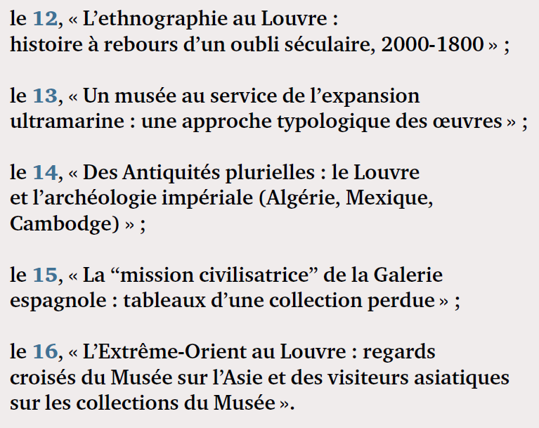 Du 12 au 16 décembre Pierre Singaravélou propose 5 conférences au Louvre sur le thème "Fantômes du Louvre. Les musées disparus du XIXe siècle"

L'Histoire offre 20 invitations à ses lecteurs
Inscription avant le 30/11 en précisant la conférence souhaitée: lhistoire.fr/agenda/conf%C3…