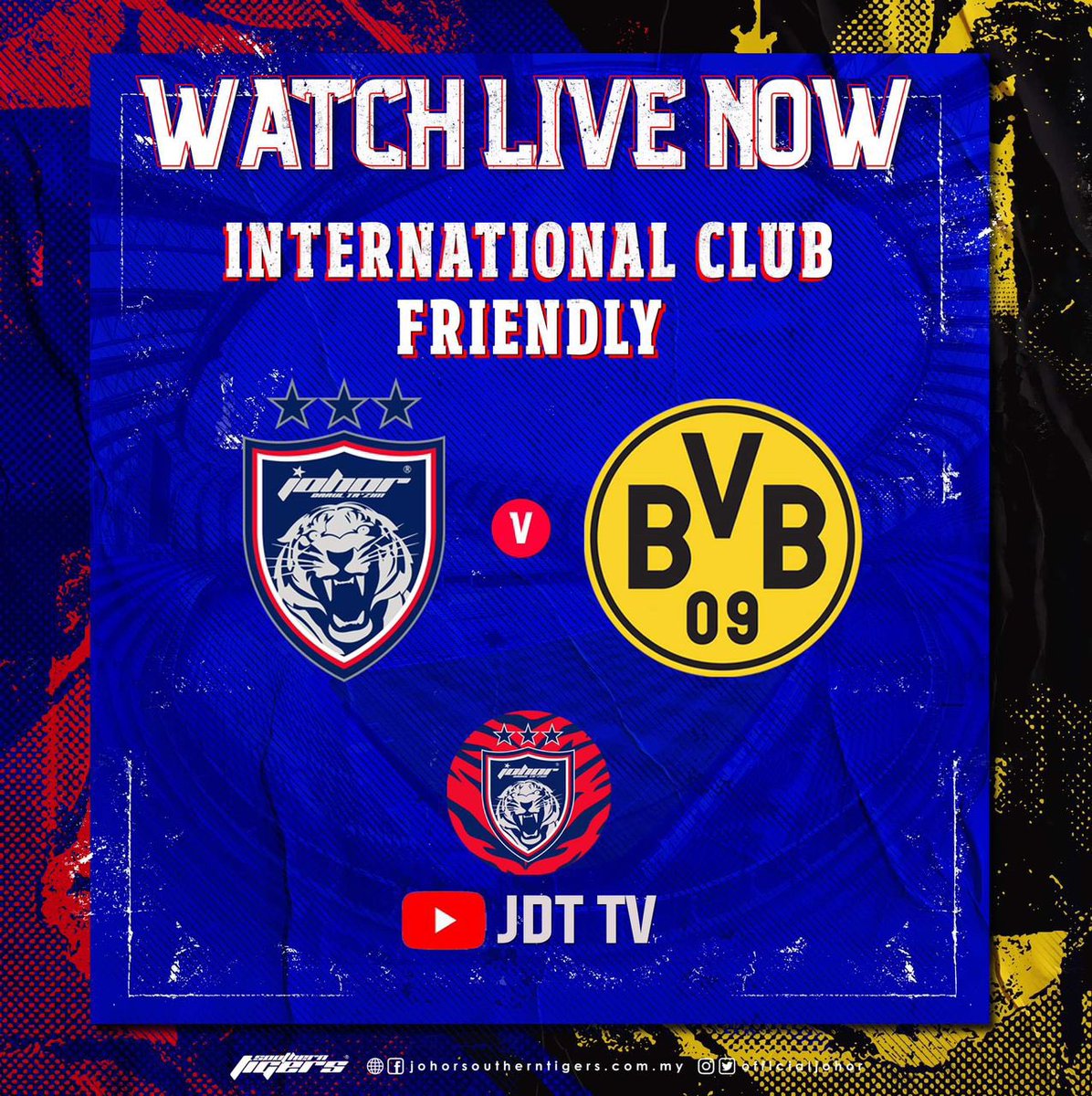 OfficialJohor's tweet image. INTERNATIONAL FRIENDLY MATCH

JOHOR DARUL TA'ZIM vs BORUSSIA DORTMUND 

Watch at youtube.com/watch?v=a7xzjZ…

#JDTvBVB
#InternationalClubFriendly
#LuaskanKuasamuJohor
#JDTforAll