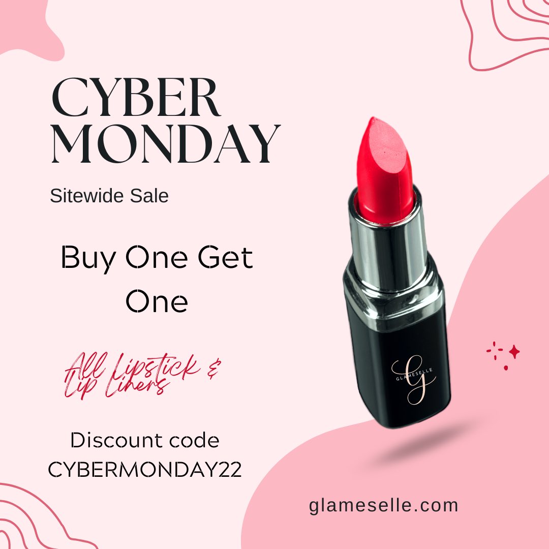 glameselle's tweet photo. Did you miss our Black Friday Sale? That’s okay, we’ve got you. 
#cybermondaysale #cybermonday #sale #deal #buyonegetonefree #bogo #liquidlipstick #lipstick #vegan #crueltyfree #glutenfree #beauty #shopping #onlineshopping #onlinestore #glameselle https://t.co/UyQluZ32Wl