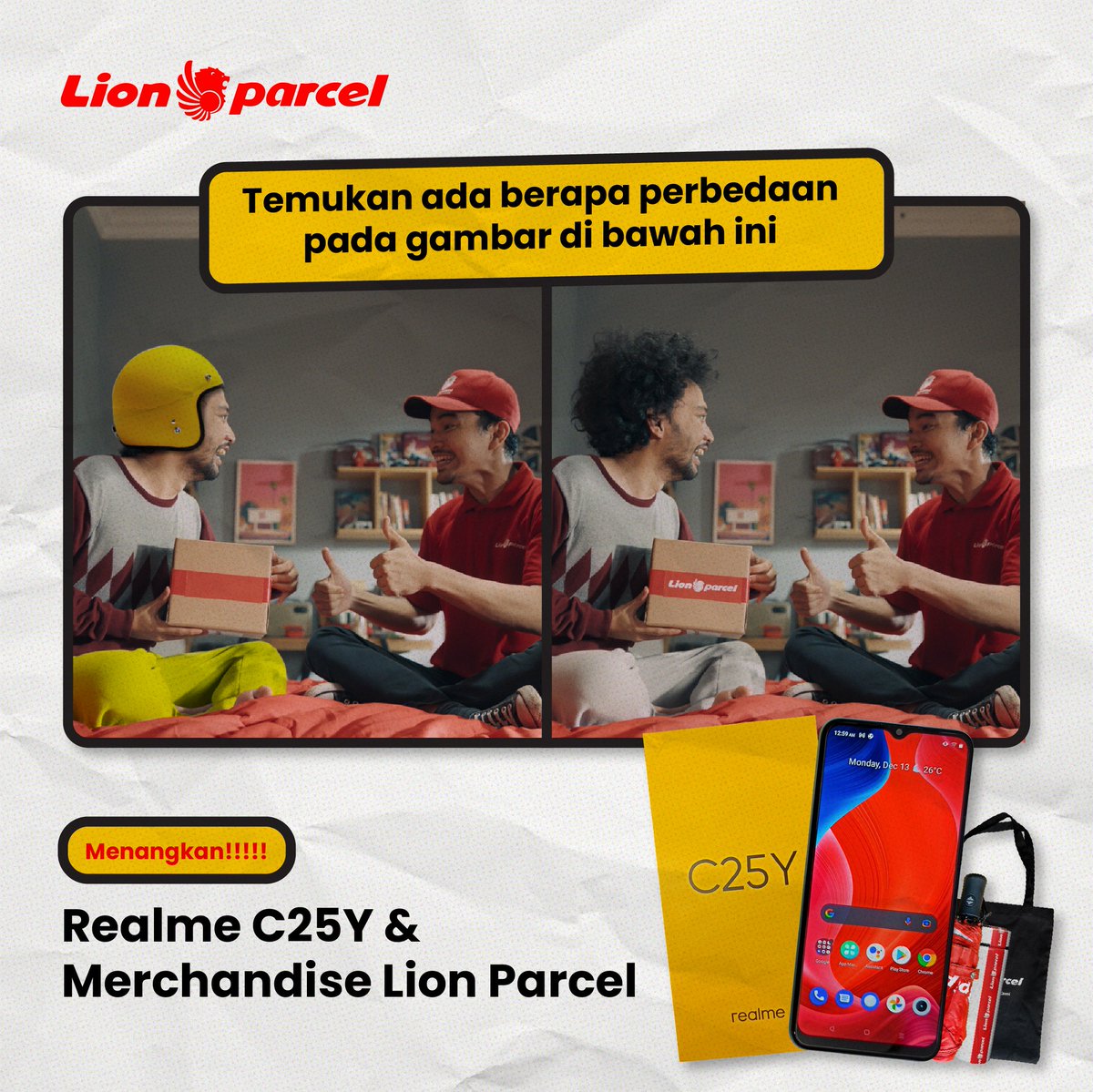 lionparcel_'s tweet photo. PASTI GIVEAWAY🦁📦
Temukan perbedaan dari gambar berikut, Lalu jangan lupa:
1. Follow @lionparcel_
2. Like, RT, QRT &amp; Reply jawaban sebanyak-banyaknya
3. WAJIB pake #LionParcel dan #KasihYangPASTI
4.  Periode hingga 4 Dec 2022

Good Luck 🫶🏻 https://t.co/d5HxhQJ84V