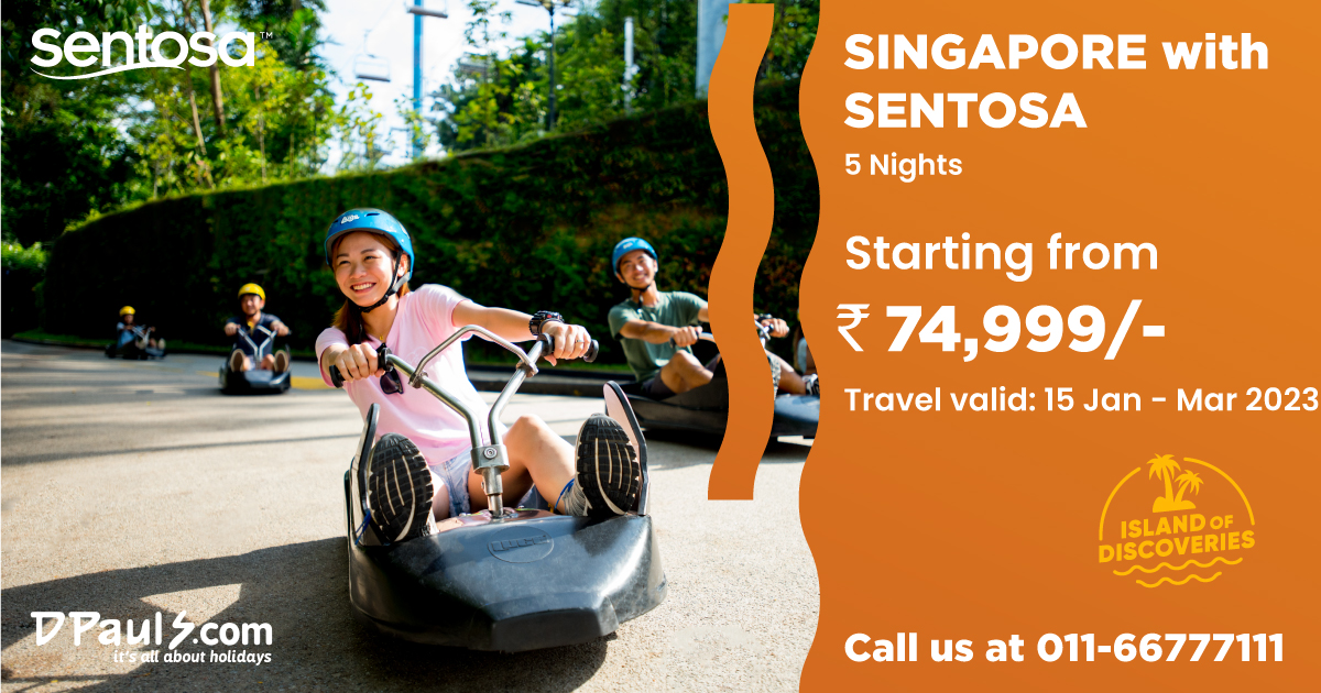 dpauls_travel's tweet photo. Singapore with Sentosa! 5 Nts Package from Rs.74999/-pp
Incl:- Airfare, Stay, City Tour, Sentosa Fun Pass™, Etc.
For details, Click https://t.co/NdchHTlX6I OR Call on 011-66777111.
#DPauls_Travel #SingaporewithSentosa #SentosaTour #SingaporePackages #Sentosa #SentosaFunPass https://t.co/wQ3tVeF9Cs