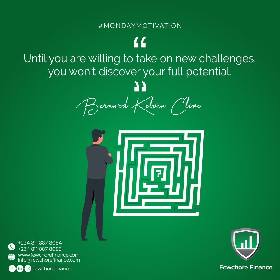 You can handle whatever the week throws at you. 
You can do it.

#FewchoreFinance #MotivationMonday #Successquotes #Successful #MotivationalQuotes #Finance #Successmindset #PersonalLoans #Loan #StudentLoan #Investment #Fintech #FinancialAdvisor #Finance #PersonalFinance