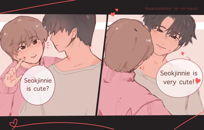#namjin seokjinnie /is/ very cute❣️🐹🐨 