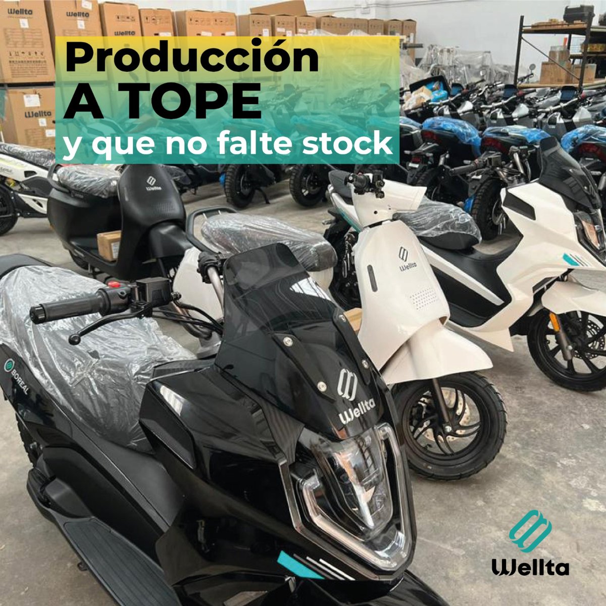 Acabamos noviembre con nuevas motos listas para llegar a sus destinos. 🛵

¡Qué nadie se quede estas navidades sin su Wellta!⚡ 

💥Visita nuestra web y reserva una cita en tu tienda más cercana. bit.ly/3VkWWhW