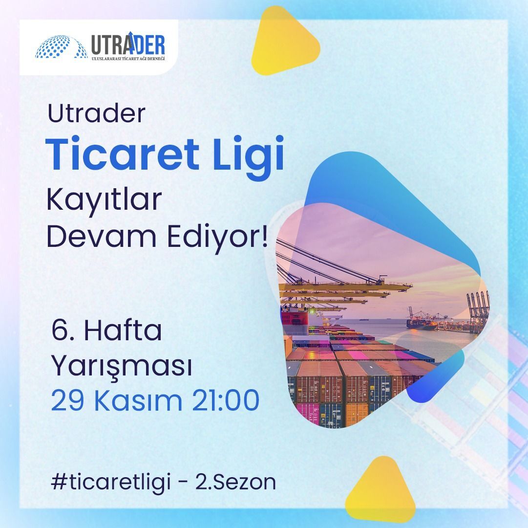 UtraderOrg's tweet photo. Utrader Ticaret Ligi 6.Hafta yarışma kayıtları devam ediyor!
Hemen kayıt olabilirsiniz;
https://t.co/WhT8SMMr0I
#utraderorg #utrader #foreigntrade #internationaltrade #dışticaret #export #import #lojistik #logistics #gümrük #customs #incoterms #challange #utraderticaretligi https://t.co/ayPjXhfOrm