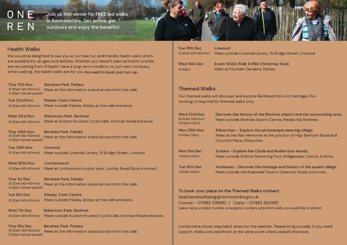 Looking to try a new walk? Take a look at <a href="/weareoneren/">OneRen</a> new walking groups programme! There are lots of health and themed walks to try out - perfect for all the family. Let us know how you get on! 🚶