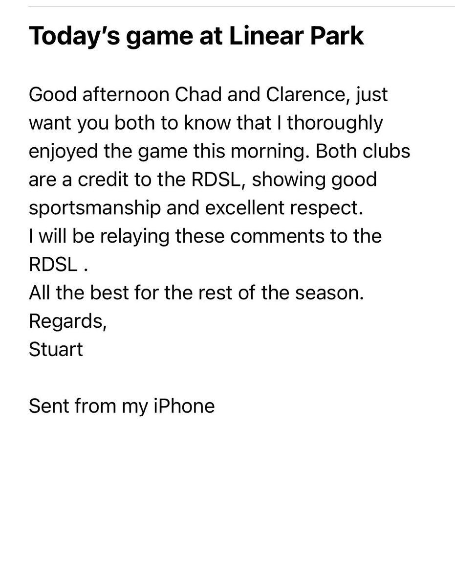 CalcotFootball's tweet photo. Nice little email to receive from yesterdays ref! https://t.co/dNSgqtAAhd
