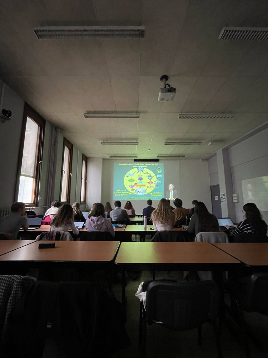 Opening conference of the new Leading Edge Immunology course by Pr Jules Hoffmann, Nobel Prize, on innate immunity. Fantastic scientific and personal exchanges with master 2 students in immunology-immunopathology-immunotherapy of <a href="/UnivLyon1/">Université Lyon 1</a>.
