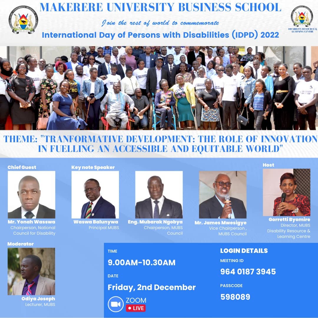 ByomireGorretti's tweet photo. INTERNATIONAL DAY OF PERSONS WITH DISABILITIES (IDPD) 2022
THEME: “Transformative solutions for inclusive development: the role of innovation in fuelling an accessible and equitable world“

Please click the link below to join the webinar:
https://t.co/lnJJKYfndp https://t.co/QxFAQO7J3v