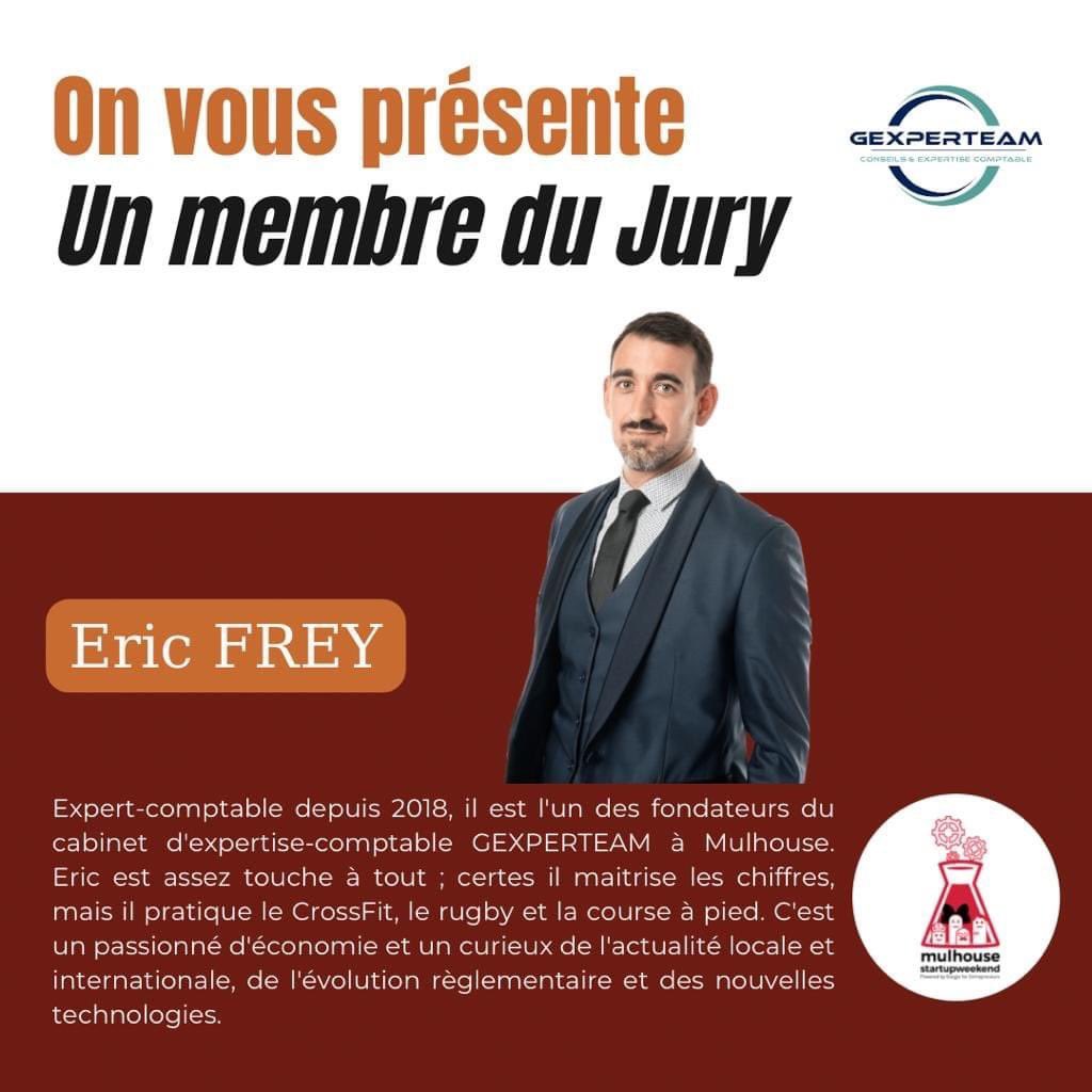 📢 On vous présente le premier membre du jury : Eric FREY, expert-comptable chez <a href="/gexperteam/">Gexperteam Expertise-Comptable</a> 💪🏼 

Avec son expérience alliée à sa passion pour l'entreprenariat et les projets, il sait dénicher les projets porteurs de demain ! 😏
