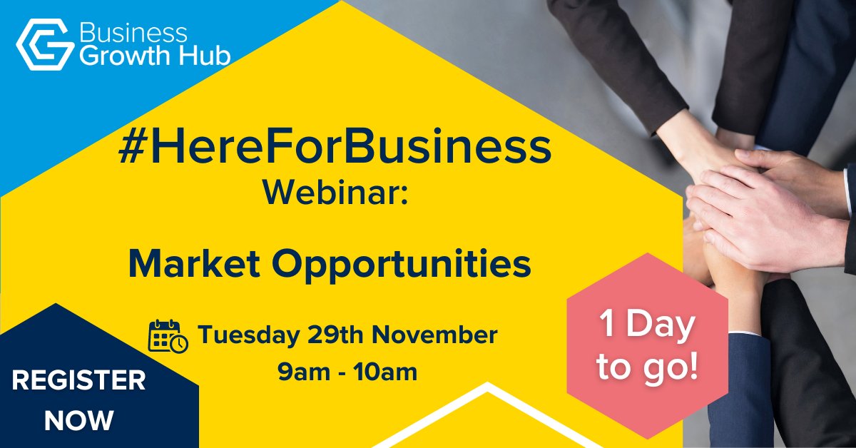 growthcouk's tweet photo. 1 day to go until @BizGrowthHub's #HereForBusiness webinar: ‘Market Opportunities’

Hear the panel of experts discuss how #GreaterManchester businesses can find growth during a turbulent #CostofDoingBusiness environment. 

Tomorrow, 9:00am.
 
Book now:
https://t.co/RZlIh0Cnrk https://t.co/jZpg5zGd0l