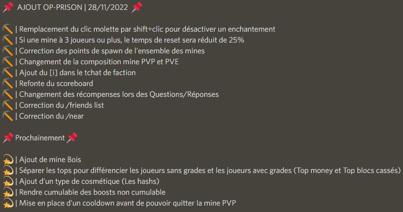 ElesiaSAS's tweet photo. ⛏️[ACTU HIZONIA]⛏️

Retrouvez ci-dessous la mise à jour d'Hizonia du 28/11/2022 !
Rejoins nous !
IP : https://t.co/ze5xgbsqUp
Discord : https://t.co/vmQBMg5E40

#actualites #Minecraft #hizonia #jeuxvideo #gaming #foryou #discordlink https://t.co/PRKq51AZ9q