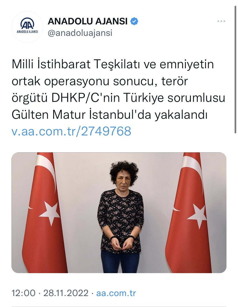 ankara_kusu's tweet photo. Dhkpc’nin Türkiye sorumlusu Gülten Matur 5 yıl önce tutuklanmıştı. Aynı kişi biraz önce yine gözaltına alınmış. https://t.co/trz0r2mejc