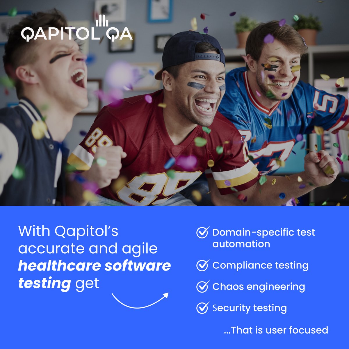 Improve patient care with improved test execution time &amp; robust test automation frameworks. Healthcare businesses can avert risks without tampering with time-to-market. Provide precise data-driven insights to support critical decision-making. Talk to Qapitol's experts for more.