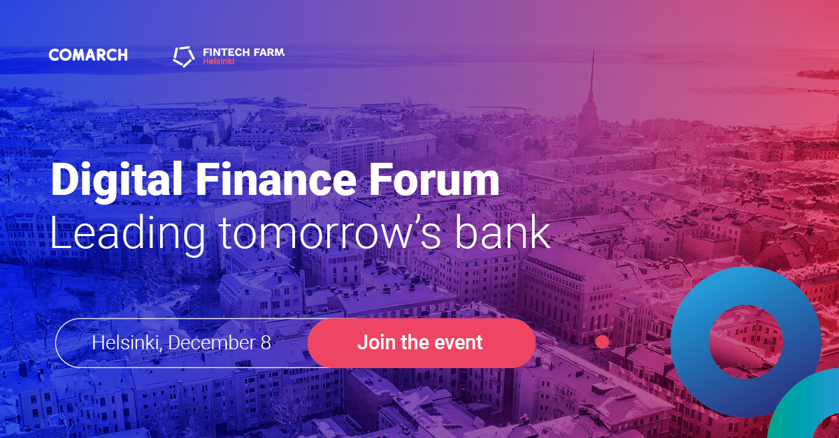 We are happy to announce that Comarch joins Digital Finance Forum Helsinki - Leading Tomorrow’s Bank, an annual conference gathering the top decision makers in the finance industry from Finland.
Want to discuss about digital finance ecosystem? Let’s talk! 
https://t.co/LRMGNyFH6S https://t.co/R3ojY2yqQa