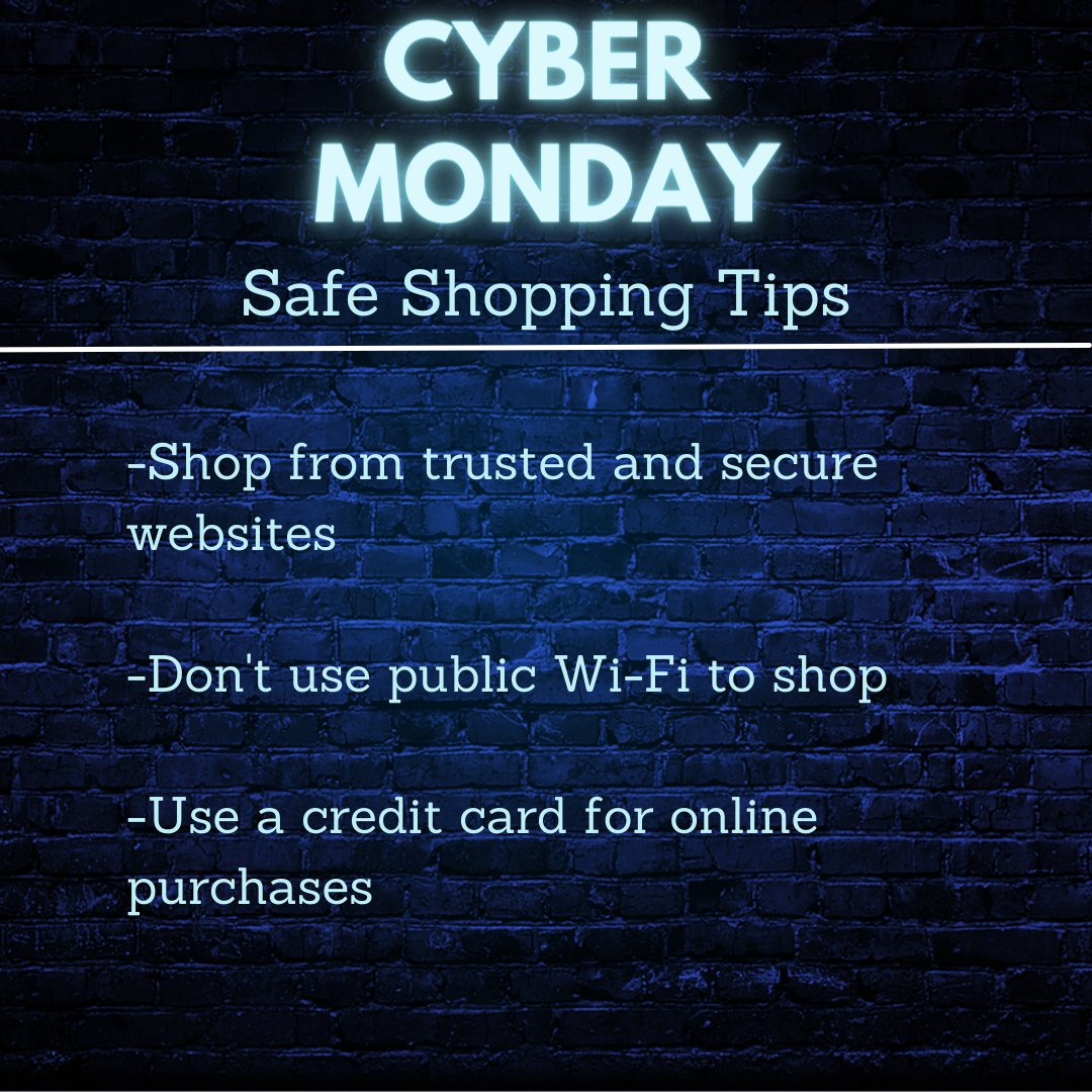 Cyber Monday is here! Are you gearing up to take advantage of the deals online? Remember to follow these tips to keep your personal information and money safe. For excellent local service, non-variable rates, and fraud protection, remember to use your TruChoice credit card!