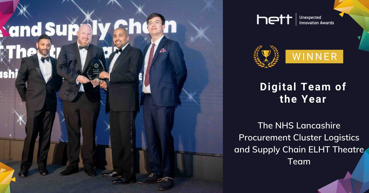 HETT Show (@hettshow) on Twitter photo 🏆 The winner of the "Digital Team of the Year" award is the Logistics and Supply Chain ELHT Theatre Team, <a href="/LancsCluster/">NHS Lancashire Procurement Cluster (LPC)</a> Procurement Cluster. Many congratulations! #HETTAwards 🏆 The winner of the "Digital Team of the Year" award is the Logistics and Supply Chain ELHT Theatre Team, <a href="/LancsCluster/">NHS Lancashire Procurement Cluster (LPC)</a> Procurement Cluster. Many congratulations! #HETTAwards