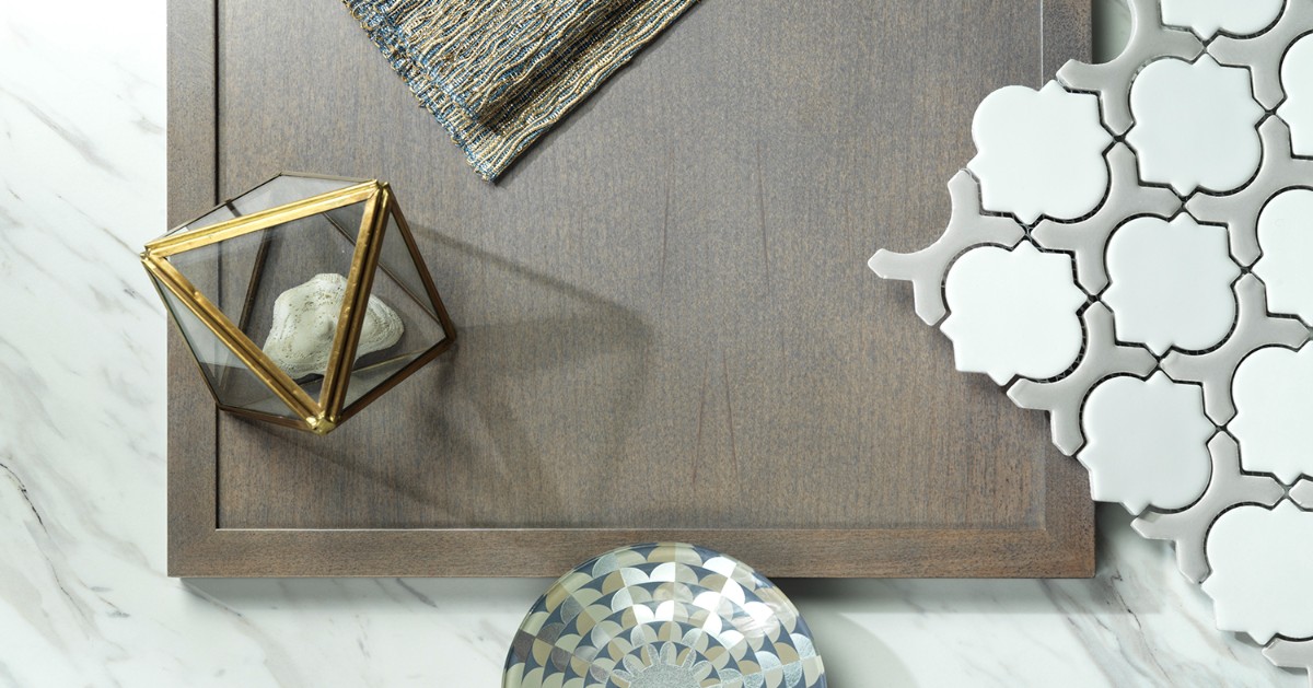 ConestogaWood's tweet image. This  image of inspiration might be shared between a designer and homeowner to select/finalize materials and finishes for a kitchen. Shown here is Conestoga’s Omaha door with our Ashen Truetone stain. We think it will be a gorgeous kitchen with the elements selected.  #hardmaple