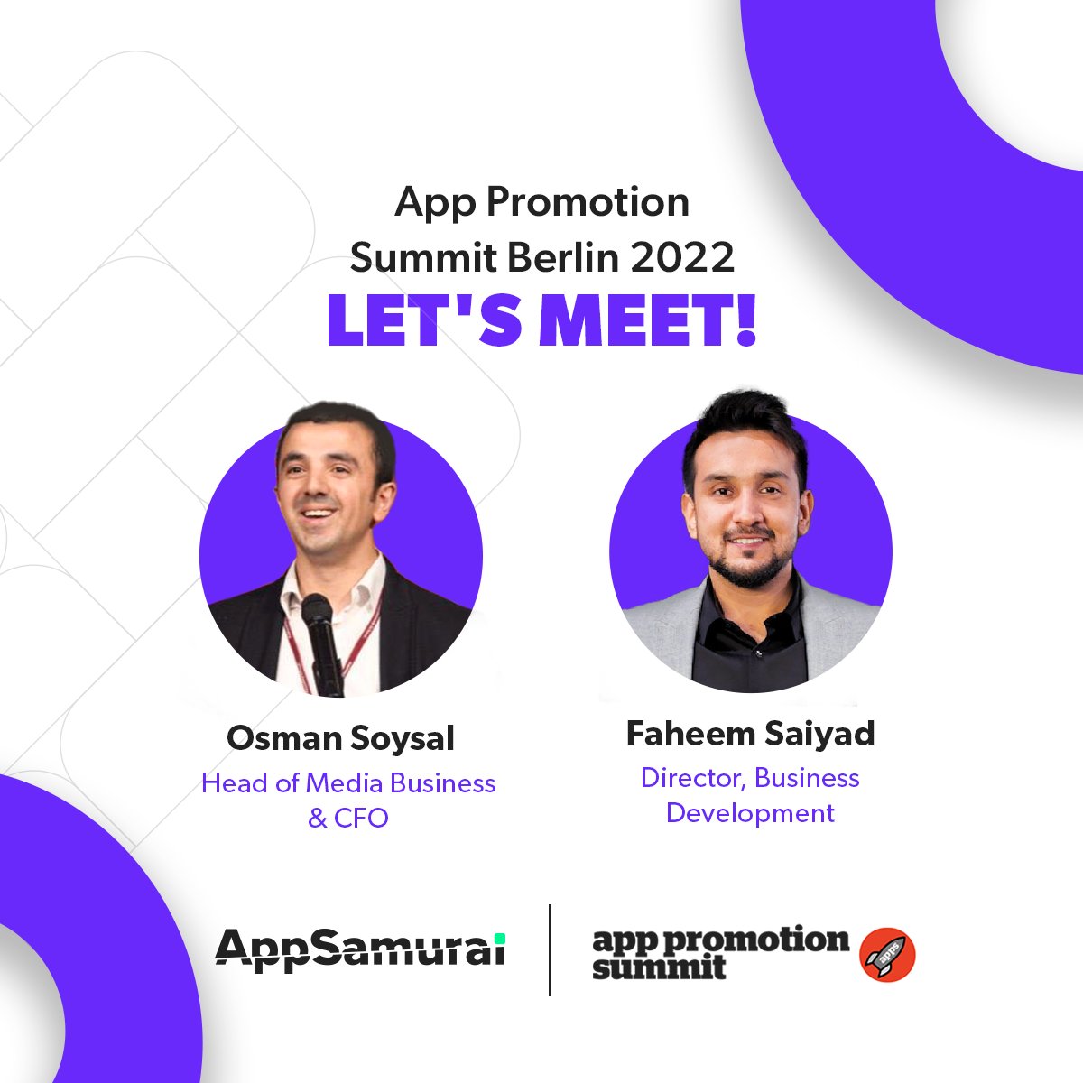 AppSamurai's tweet photo. Who's ready for Europe's biggest app growth event, App Promotion Summit? We sure areπ―
Representing AppSamurai, Osman Soysal & Faheem Saiyad will be there to connect with the ecosystem!
Are you planning on joining?
If so, contact us: https://t.co/DoesOBUBAE
#apppromotionsummit https://t.co/bNFkfmsHIw