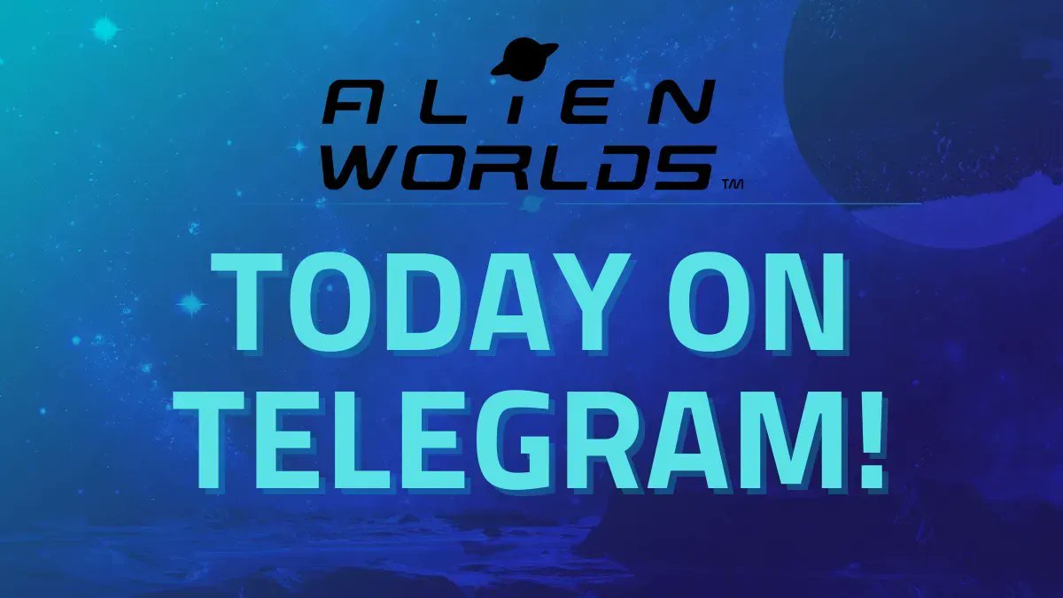 AlienWorlds's tweet photo. 🎊🎊Today on Telegram🎊🎊
⭐Trivia⭐Quizzes⭐ Funs⭐
And chances to WIN #AlienWorldsNFT!🎁🎁
📌 #AlienWorlds Official Telegram: https://t.co/Xgsif7qxRF
👀Join our Telegram and we'll see you over there.!🎉🎉
#AlienWorldsSyndicates #BlockchainGaming #AWDAO #P2E #PvP #TLM https://t.co/zfRKsH0naA