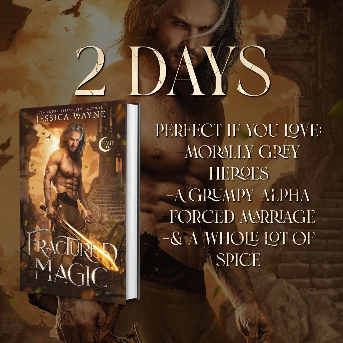 jessmccauthor's tweet photo. QOTD: Anyone else having the Monday blues?

A little something to look forward to.... only 2 DAYS until Fractured Magic is out in the world!

https://t.co/GXwEmylisE

#fracturedmagic #savagewolf #jessicawayne #wolf #curse #shifter #witch #grumpyalpha #beta #wolfpack #indiebooks # https://t.co/SIPCXBWnmx