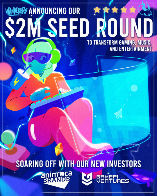 We’re excited to announce we’ve raised $2M from <a href="/animocabrands/">Animoca Brands</a> &amp; <a href="/gamefiventures/">Cheeech</a>

This funding will be used to develop a video game in partnership with <a href="/blowfishstudios/">Blowfish Studios</a>  and expand our music &amp; entertainment IP.

Read more 👇

medium.com/the-wanderers/…