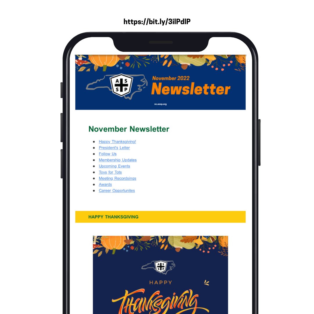 November newsletter is here!  
Check out some important updates like: our annual Toys for Tots charity campaign, Membership Spotlight, meeting recordings, career opportunities and much more!

#asspnc #asspregionvi